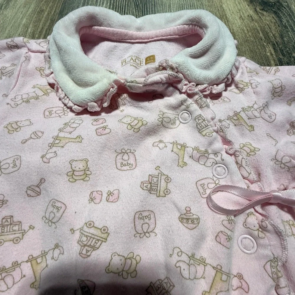 Vintage The Children's Place Pink Nursery Print Sleeper Cottagecore